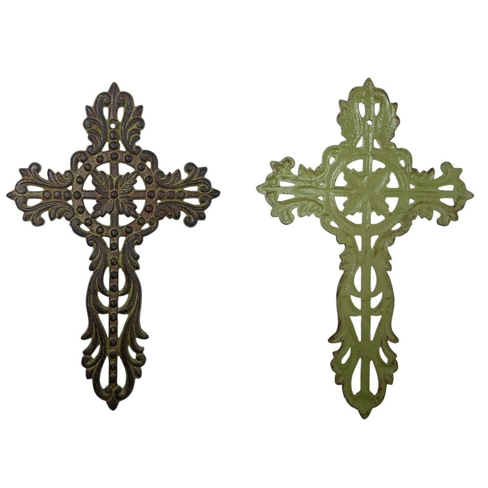 Cast Iron Cross 14" x 9" Decor Victorian Gothic Revival Gothcore Dark Academia